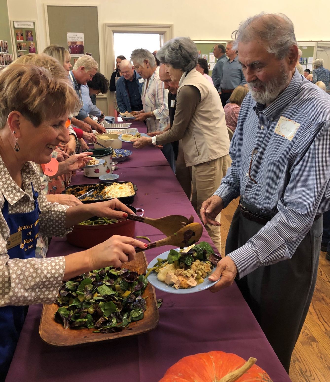 Serving food